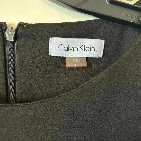 Calvin Klein Black Sheath Dress with Gold Broach - Picture 5 of 7